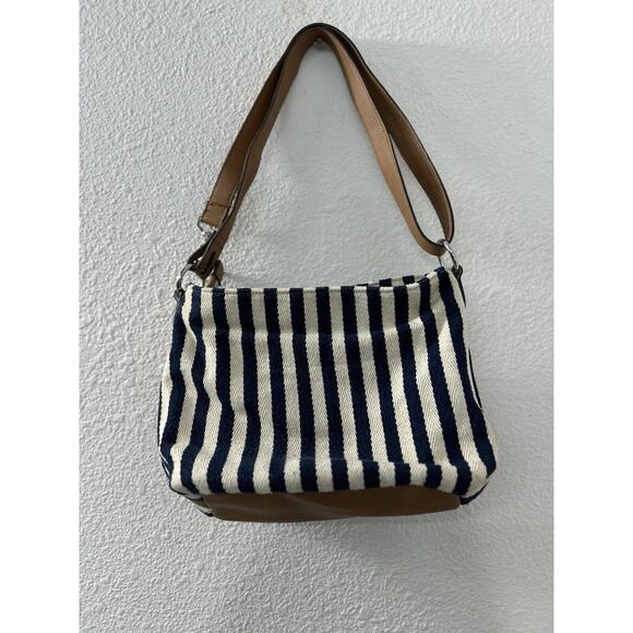 Rosetti Astrid Mini Herringbone Blue & White Stripe Crossbody Bag Leather‎ Trim - Picture 5 of 7